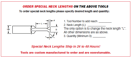 Special Neck Lengths Back Chamfering