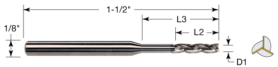 1/4 Milling Dia AlTiN ARM-250-5X ARM Number of Flutes: 5 3/4 Length of Cut Micro 100 End Mill 